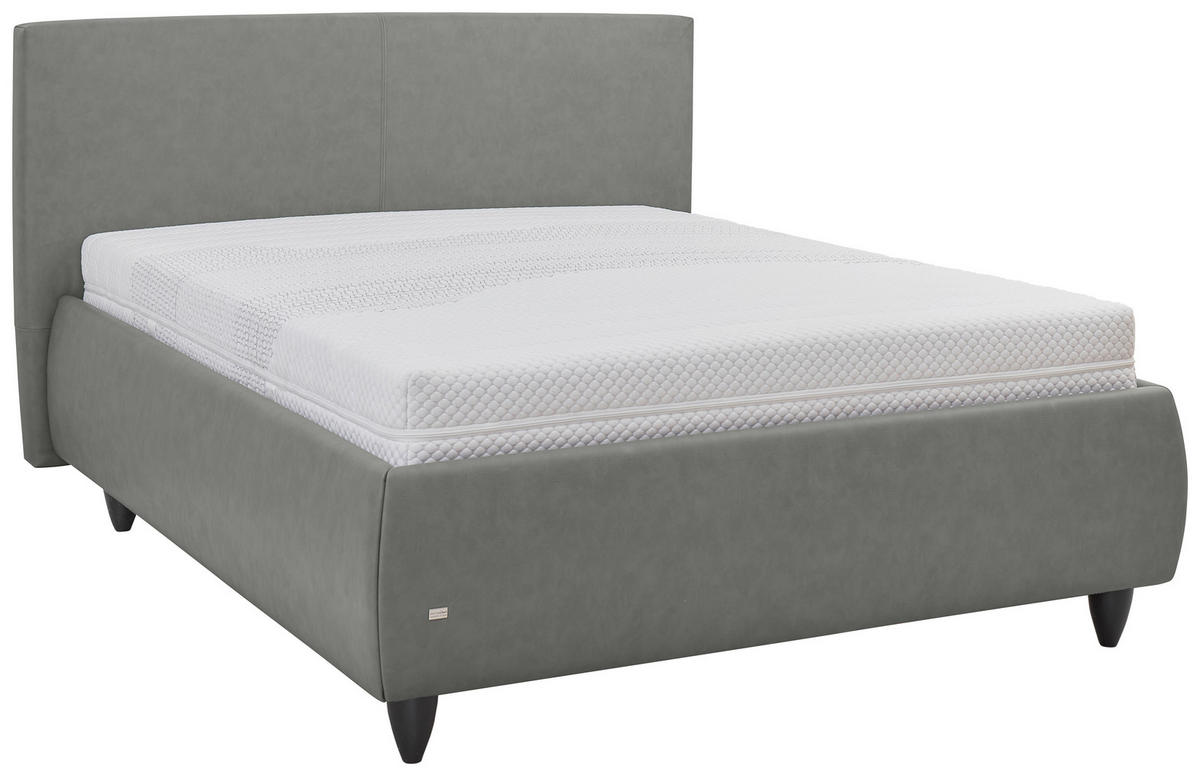 POLSTERBETT 200/200 cm,  in Dunkelgrau, Matratze, Lattenrost, Bettkasten, H2 + H2 = mittel  - Dunkelgrau/Schwarz, Design, Holz/Kunststoff (200/200cm) - RUF Betten