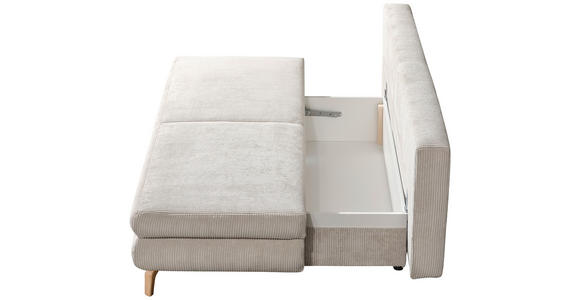SCHLAFSOFA Cord Beige - Eichefarben/Beige, Design, Holz/Textil (200/91/92cm) - Novel