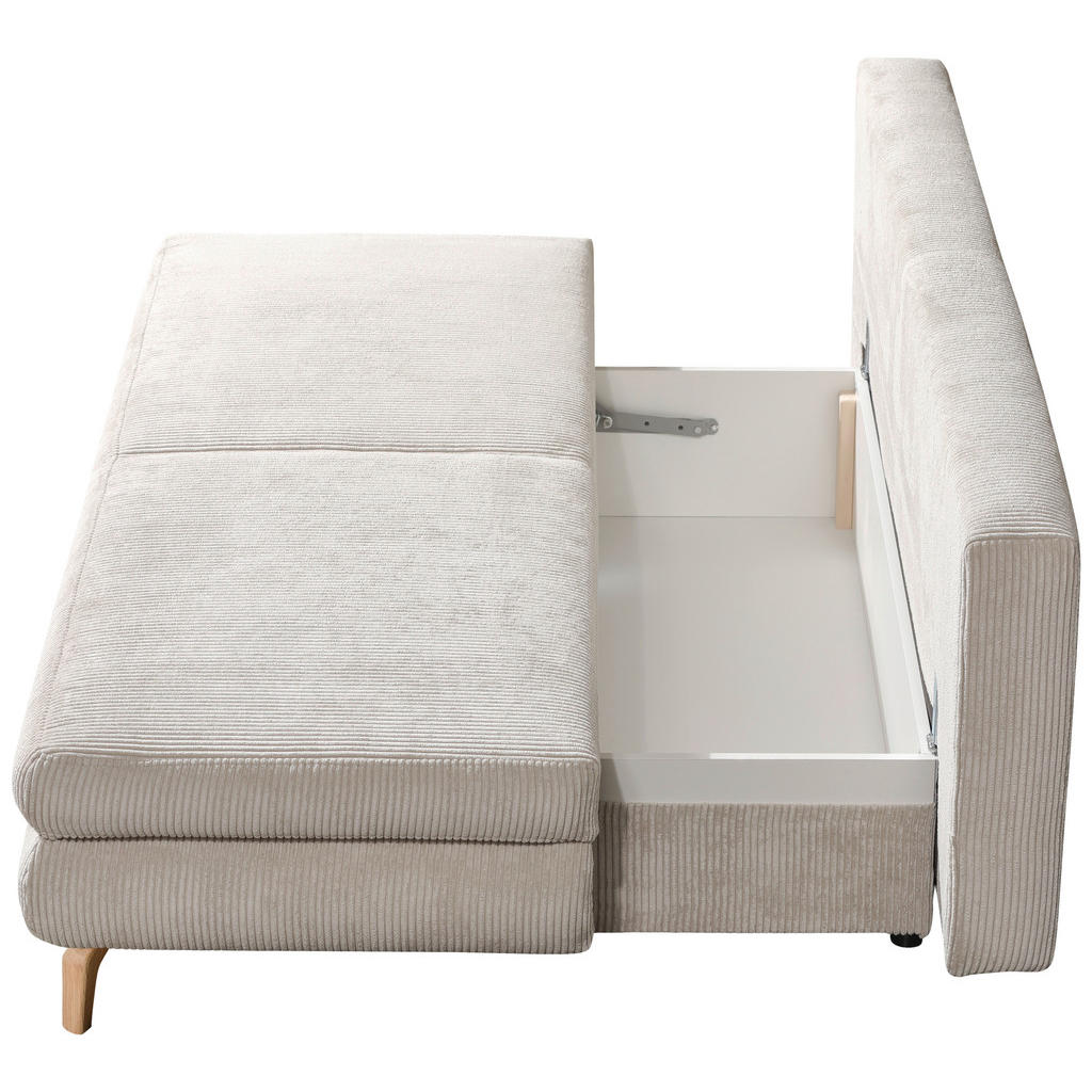 Thumbnail - Novel Schlafsofa Rob, Beige, Textil, Eiche, 2-Sitzer, Füllung: Schaumstoffflocken,Schaumstoffflocken, 200x91x92 cm, Schl...