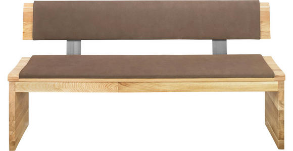 SITZBANK in Holz, Textil Braun, Eichefarben - Eichefarben/Braun, Natur, Holz/Textil (0/0/0cm) - Linea Natura