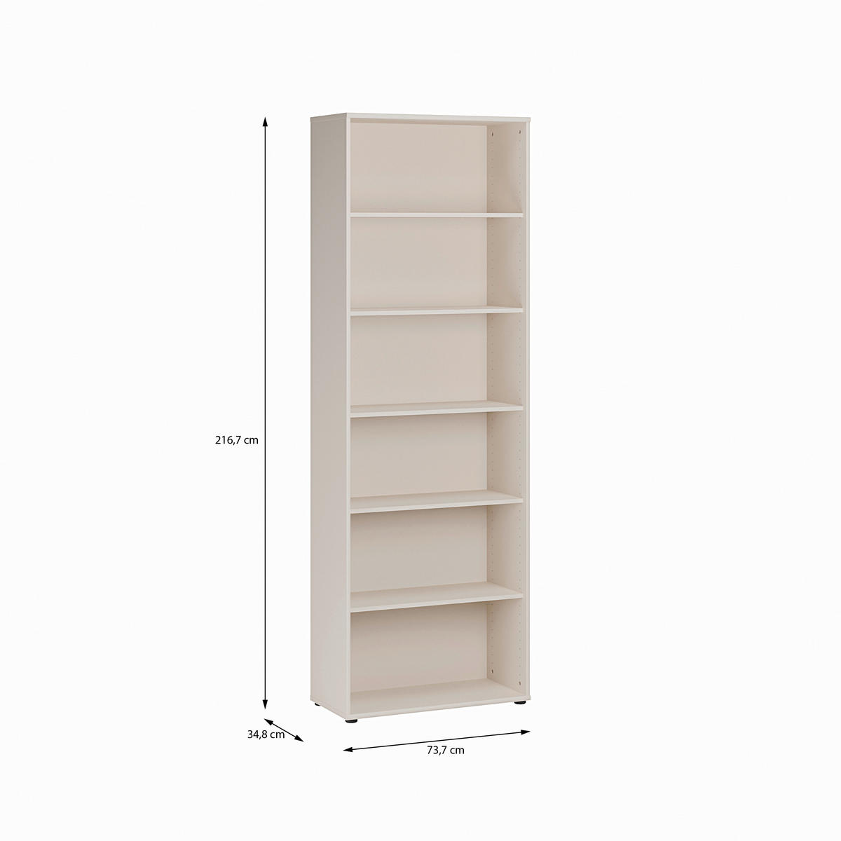 REGAL Sandfarben  - Sandfarben/Schwarz, Design, Holzwerkstoff/Kunststoff (73,7/216,7/34,8cm)