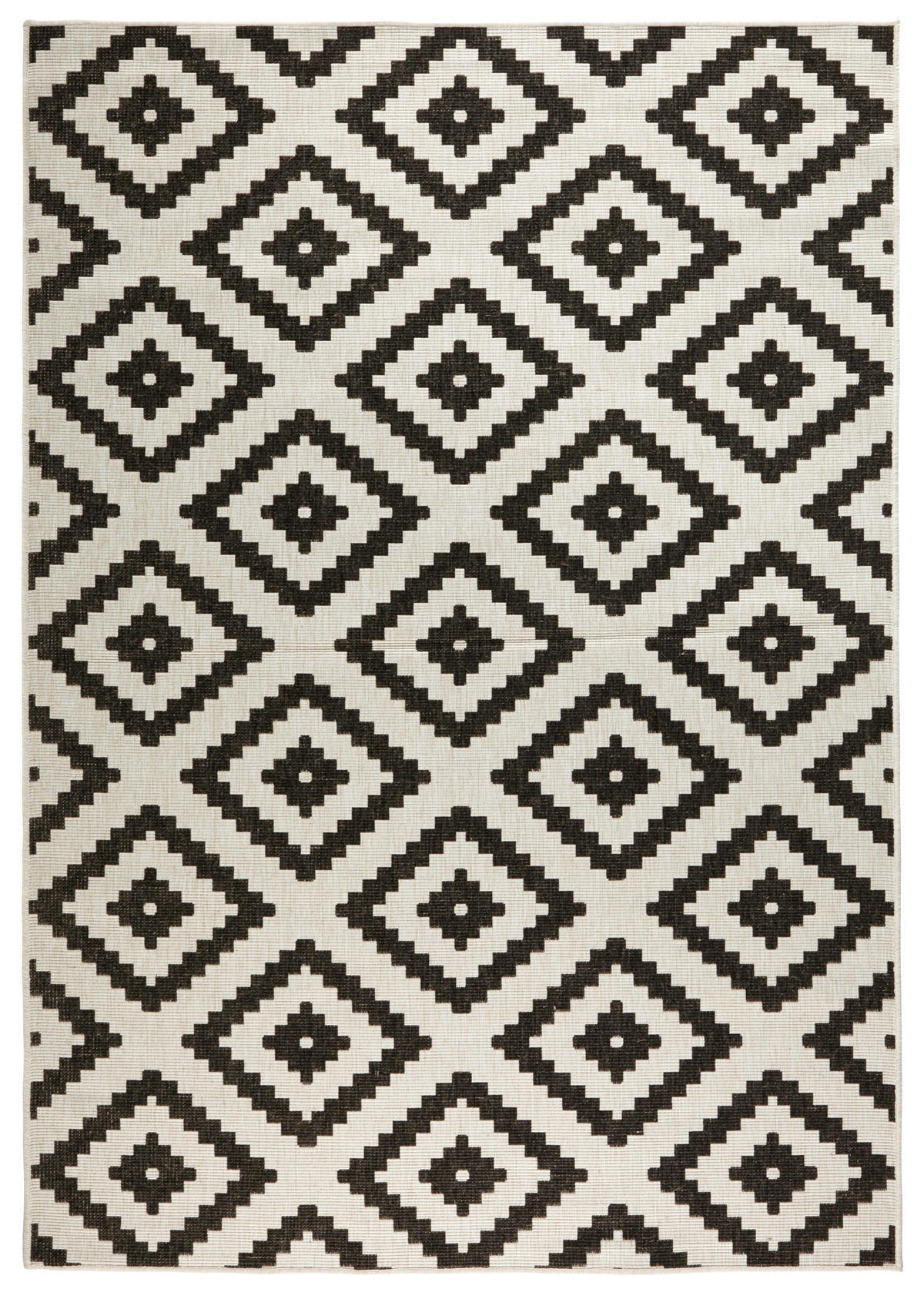 OUTDOORTEPPICH 80/150 cm Twin Creme, Schwarz  - Creme/Schwarz, Basics, Kunststoff (80/150cm) - Novel