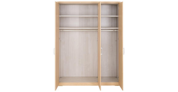 DREHTÜRENSCHRANK  in Eiche Bianco  - Eiche Bianco/Silberfarben, KONVENTIONELL, Glas/Holzwerkstoff (150/197cm) - Venda