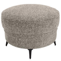 HOCKER Chenille Graubraun  - Graubraun/Schwarz, ROMANTIK / LANDHAUS, Textil/Metall (75/50/75cm) - Landscape