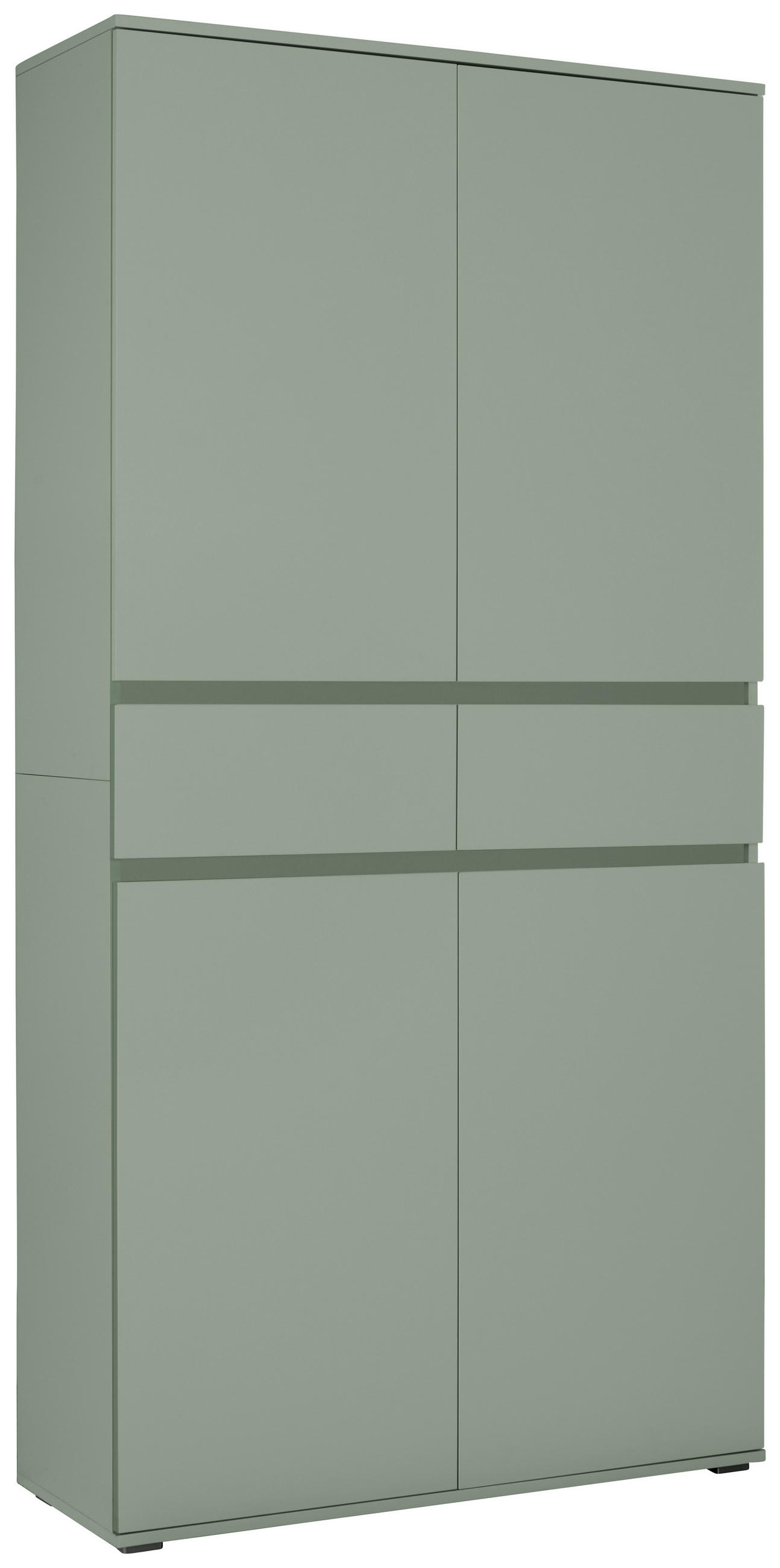 MEHRZWECKSCHRANK - Salbeigrün/Anthrazit, KONVENTIONELL, Holzwerkstoff/Kunststoff (100/200/37cm) - Xora