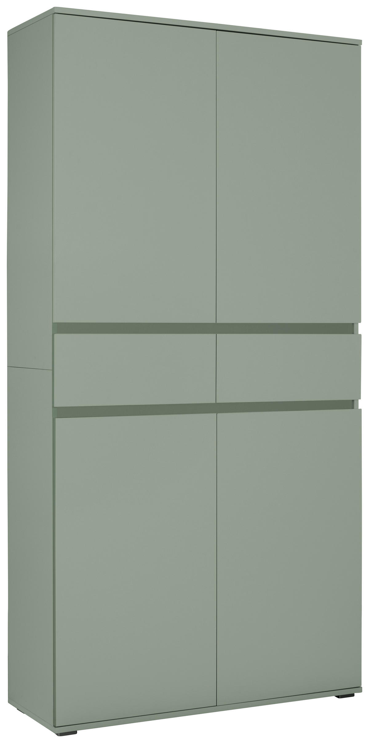 MEHRZWECKSCHRANK - Salbeigrün/Anthrazit, KONVENTIONELL, Holzwerkstoff/Kunststoff (100/200/37cm) - Xora