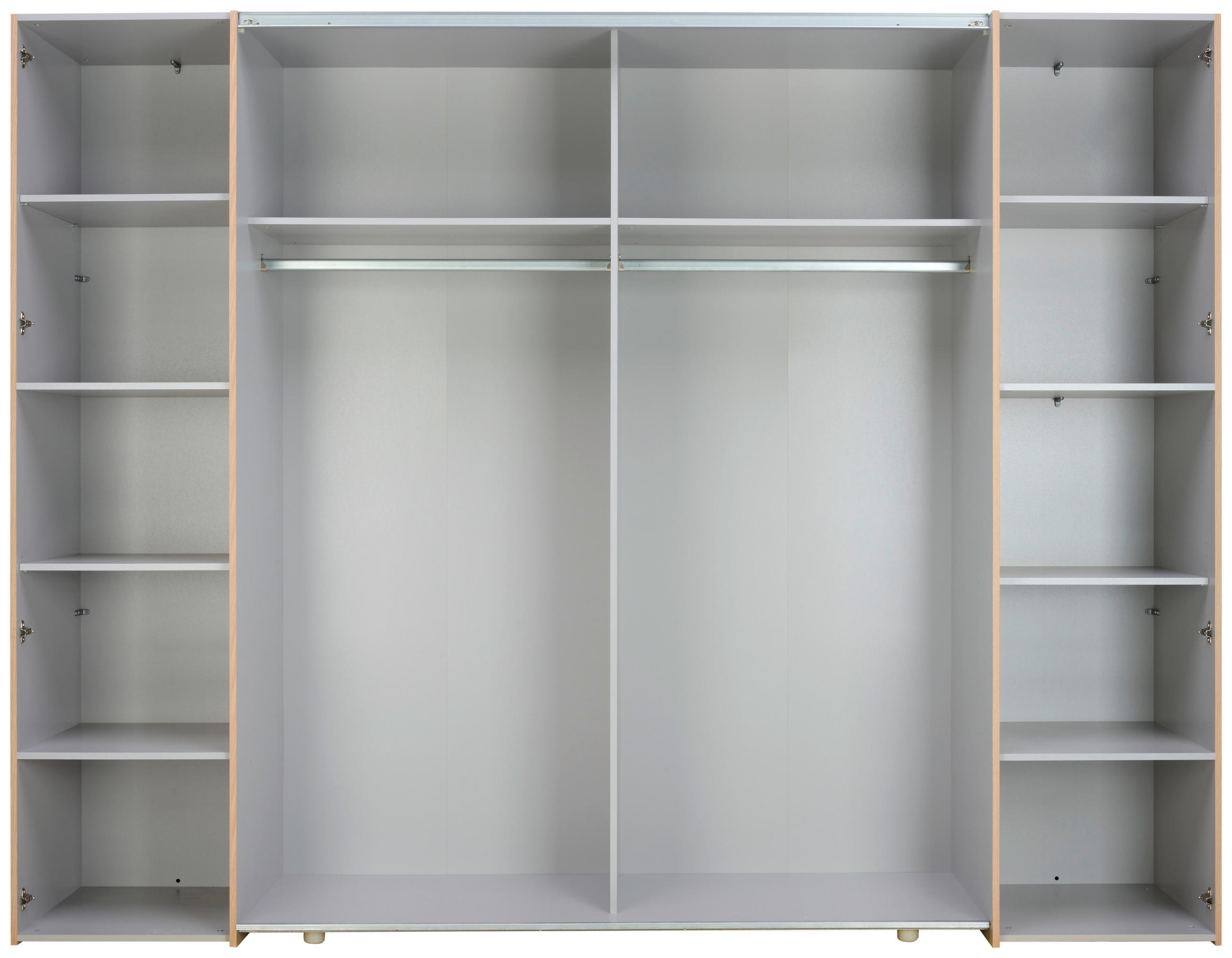 KLEIDERSCHRANK 270/210/61 cm 4-türig Eichefarben, Dunkelgrau  - Eichefarben/Dunkelgrau, MODERN, Holzwerkstoff/Kunststoff (270/210/61cm) - MID.YOU