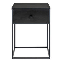 SIDOBORD i trä, metall  - svart, Design, metall/trä (40/55/40cm)