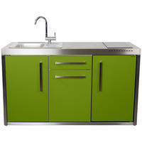 OUTDOORKÜCHE  - Edelstahlfarben/Grün, Basics, Metall (157/98/62cm)