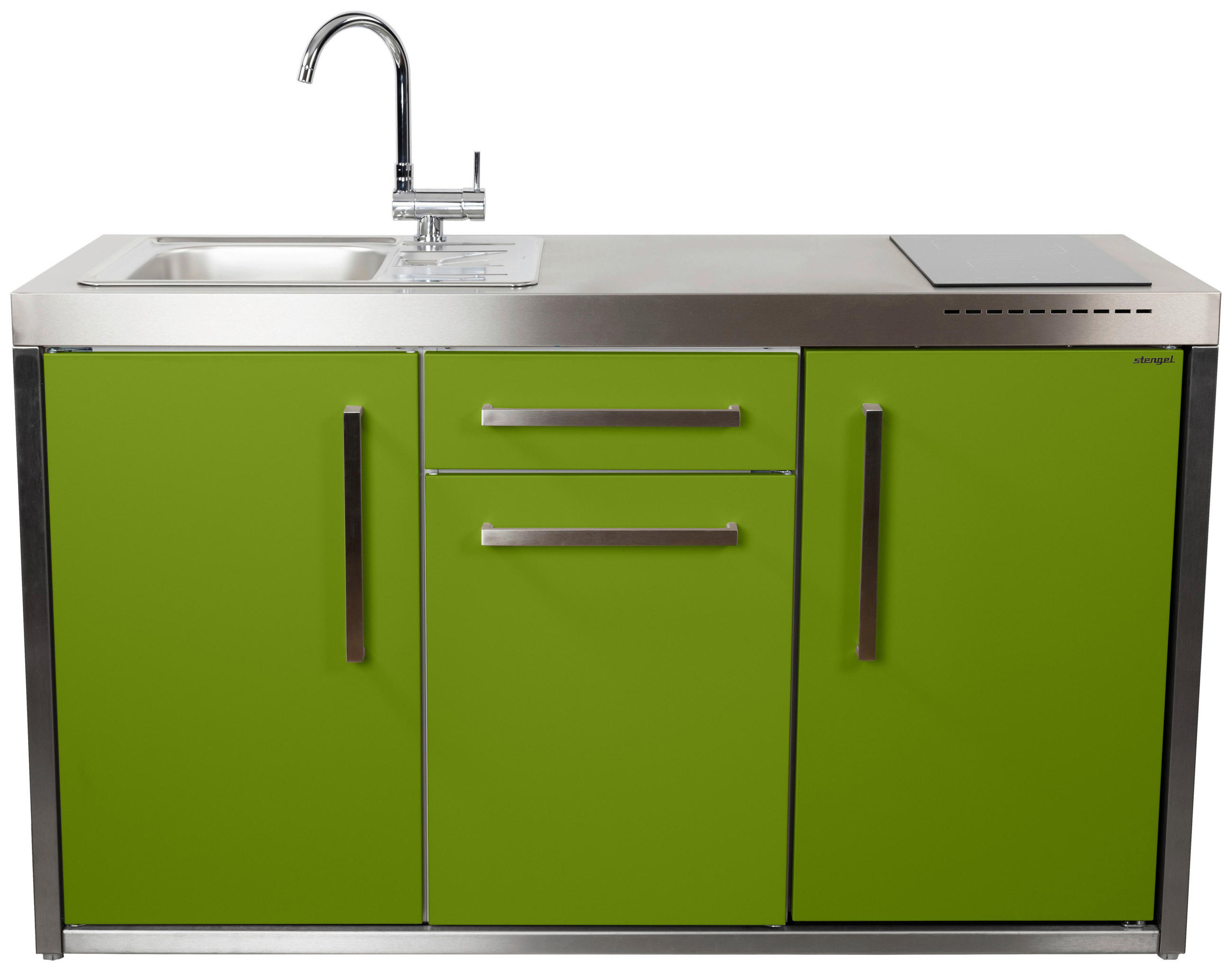 XXXLutz Outdoorküche Moga150S-Ks Grün, Edelstahl 157x98x62 cm