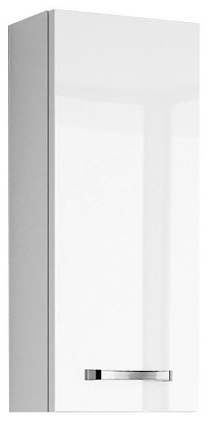 FELSŐSZEKRÉNY 30/70/17 cm - króm/magasfényű fehér, Konventionell, faalapú anyag/Üveg (30/70/17cm) - Sadena