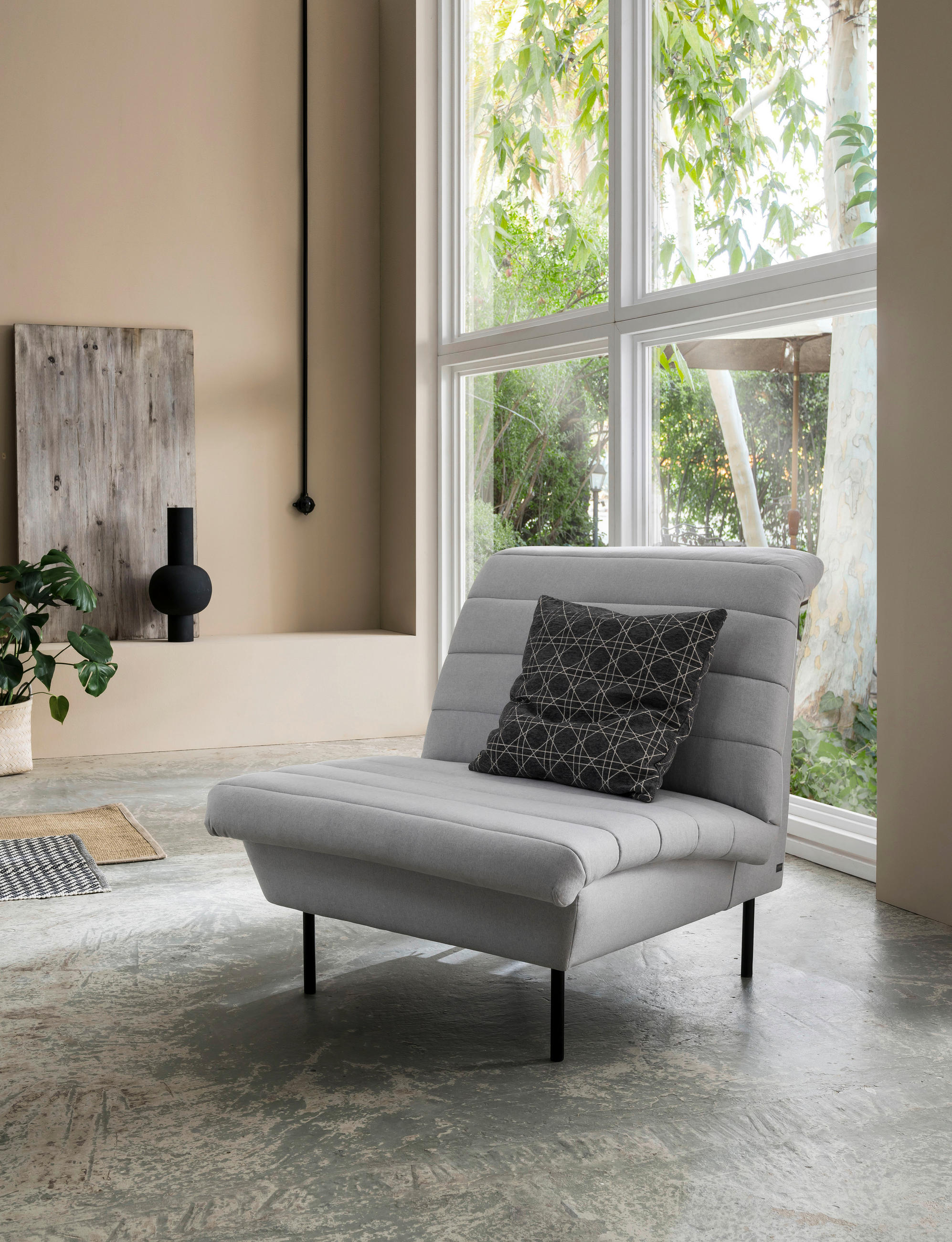 2-SITZER-SOFA Silberfarben  - Silberfarben/Schwarz, Design, Textil/Metall (185/92/103cm) - LOOKS by W.Joop