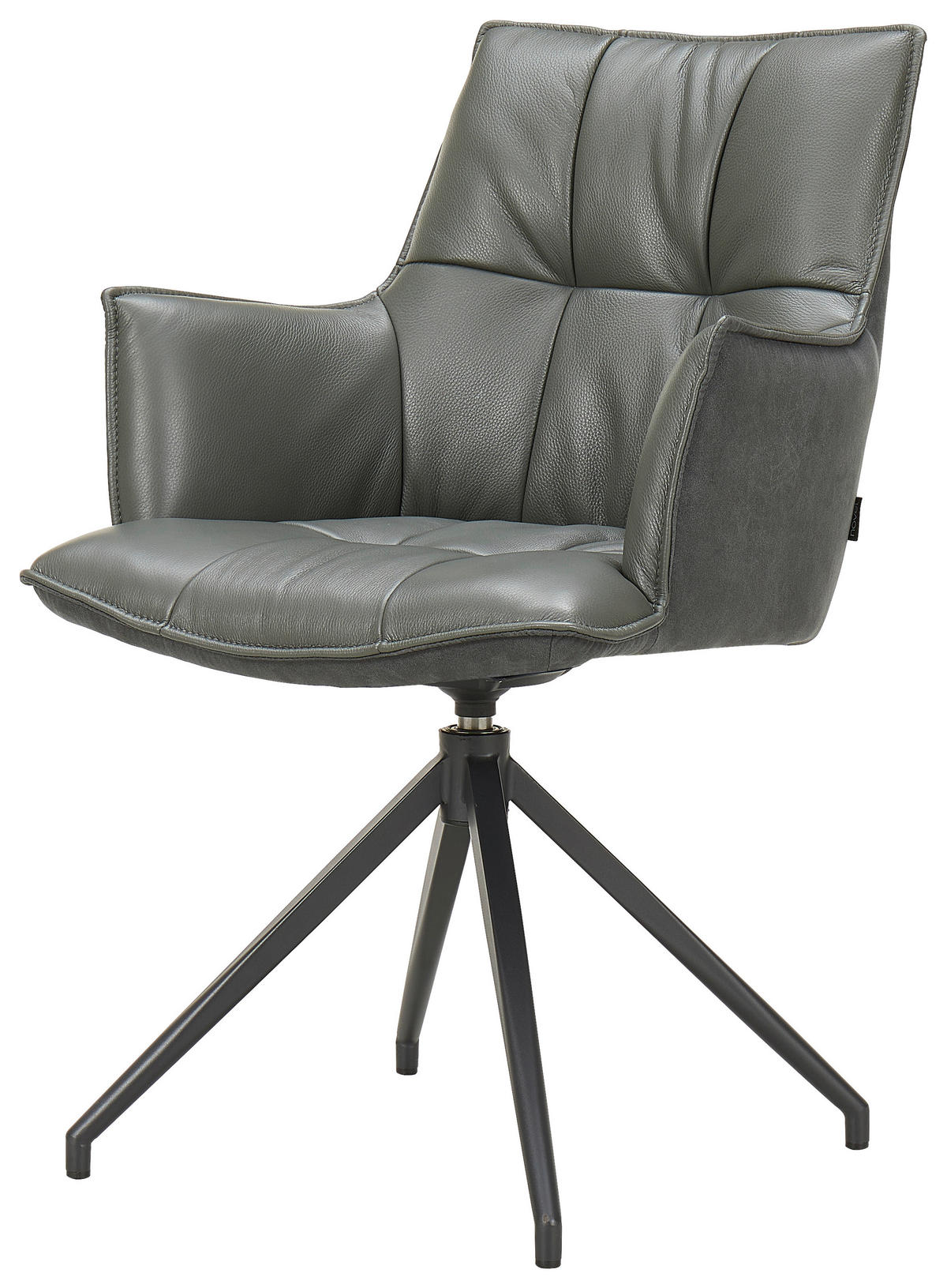 STOLICA SA RUKONASLONOM  antracit, crna       - crna/antracit, Dizajnerski, koža/metal (60,5/89,5/63cm) - Novel