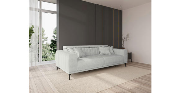 3-SITZER-SOFA  in Webstoff Naturfarben  - Schwarz/Naturfarben, KONVENTIONELL, Textil/Metall (240/80/113cm) - Carryhome