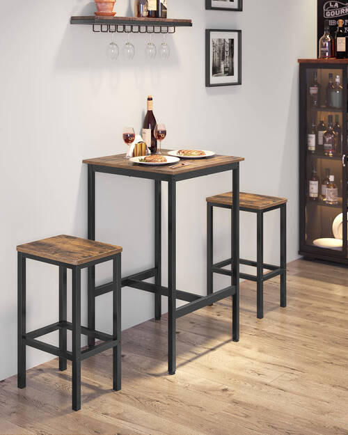 Thumbnail - Boxxx Bartisch, Braun, Schwarz, Metall, Holzwerkstoff, teilmassiv, 60x90x60 cm, Esszimmer, Tische, Stehtische