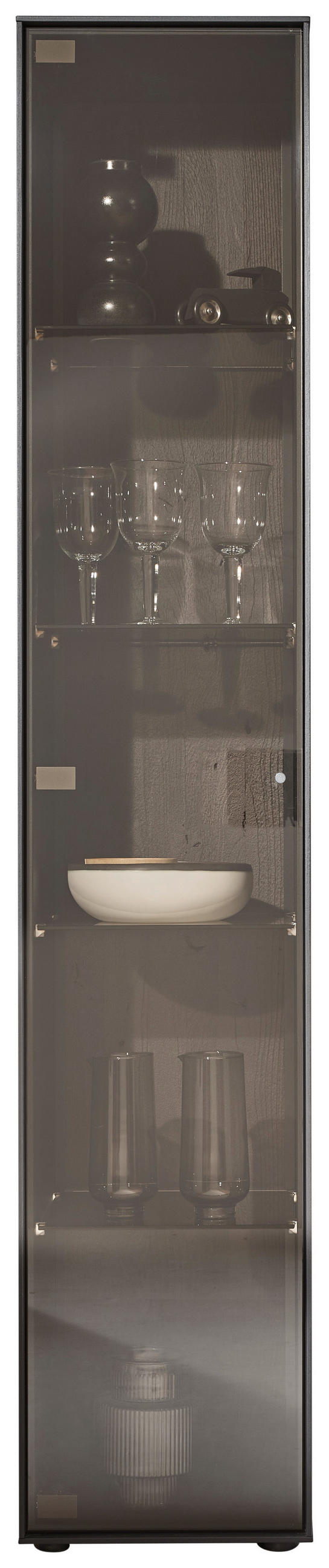 VITRINE Anthrazit  39/204/44 cm  - Anthrazit, Design, Glas/Holz (39/204/44cm) - Johann Jakob