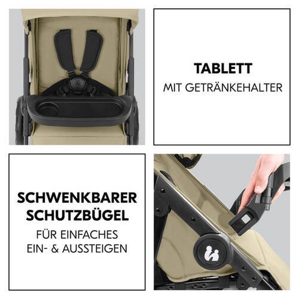 BUGGY Shop N Care  - Schwarz/Olivgrün, Basics, Kunststoff/Textil (40.5/104/51.5cm) - Hauck