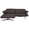 ECKSOFA in Echtleder Dunkelbraun  - Dunkelbraun/Beige, Design, Leder/Metall (169/252cm) - Koinor