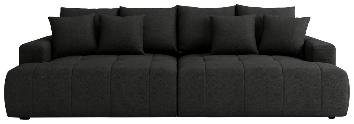 BIGSOFA ADELE Chenille Schwarz  - Schwarz, Design, Kunststoff/Textil (270/85/136cm) - Livetastic