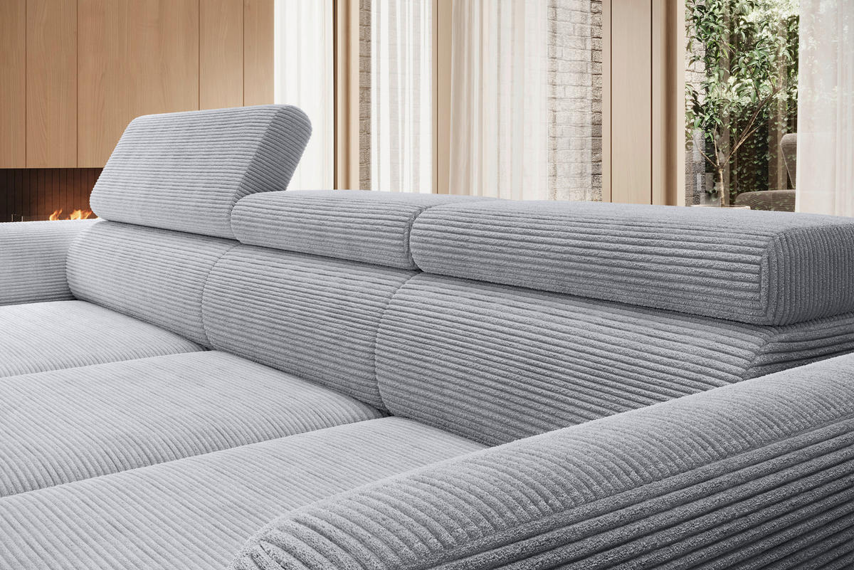 HÖRNSOFFA i manchester mörkgrå  - mörkgrå/svart, Klassisk, metall/textil (174/277cm) - Livetastic