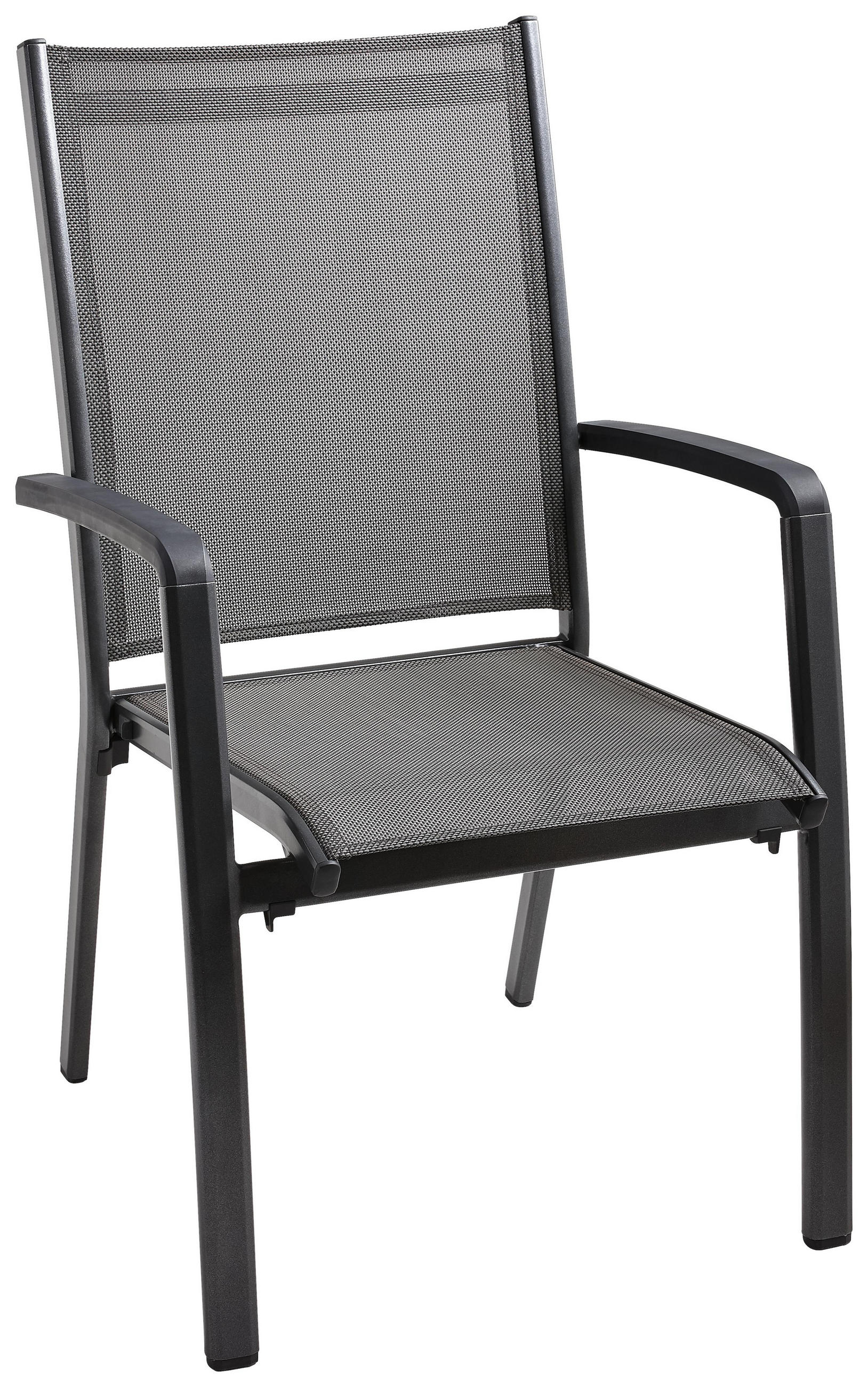 Stapelsessel in Metall, Textil Grau, Silberfarben