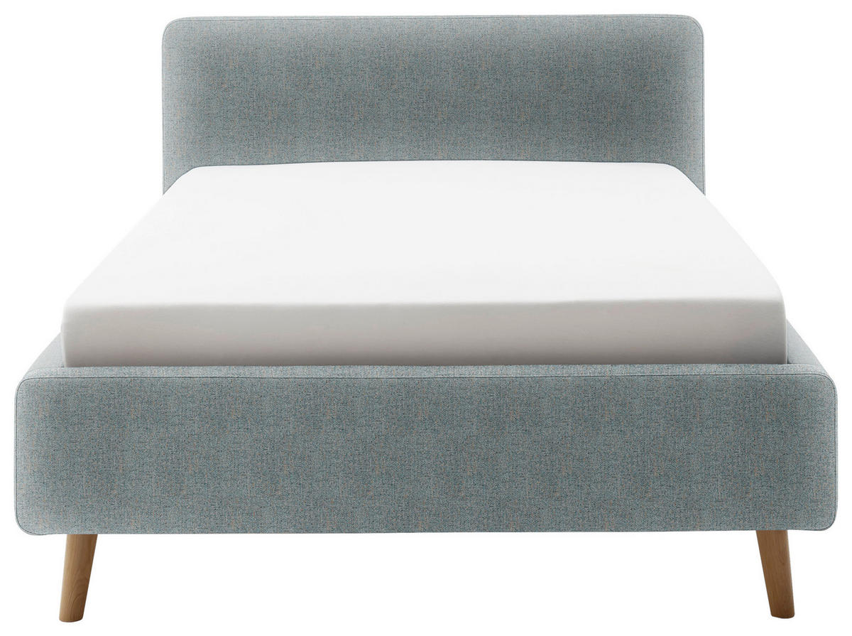 POLSTERBETT Lattenrost, Bettkasten 140/200 cm  in Türkis  - Türkis/Eichefarben, Design, Holz/Textil (140/200cm) - Xora