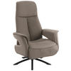 RELAXSESSEL Webstoff Relaxfunktion, Kopfteilverstellung    - Taupe/Schwarz, Design, Textil/Metall (73/108/86cm) - Welnova