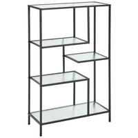 ETAJERĂ  76/121/32 cm negru  - negru, Design, sticlă/metal (76/121/32cm) - MID.YOU