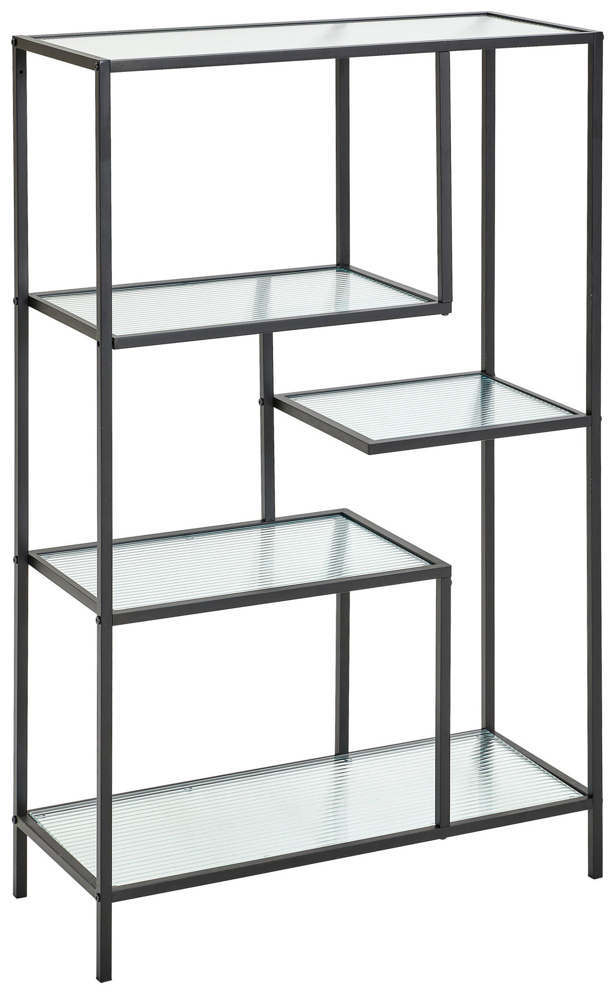 ETAJERĂ  76/121/32 cm negru  - negru, Design, sticlă/metal (76/121/32cm) - MID.YOU