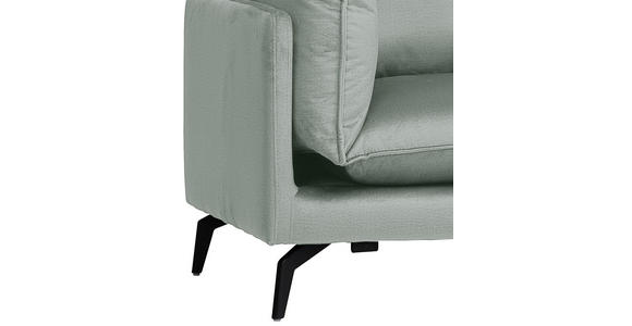 ECKSOFA in Samt Hellgrau 241/200 cm - Hellgrau/Schwarz, Design, Textil/Metall (241/200cm) - Carryhome