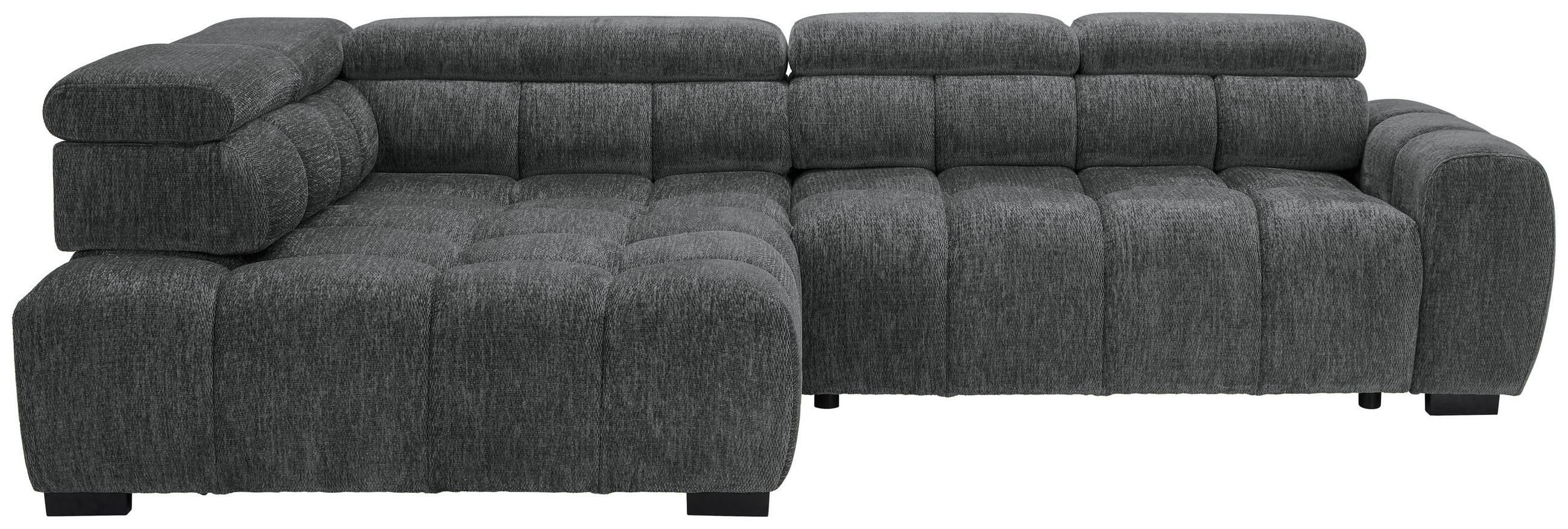 ECKSOFA inkl. Funktionen Anthrazit Webstoff  - Anthrazit/Schwarz, MODERN, Kunststoff/Textil (205/297cm) - Welnova