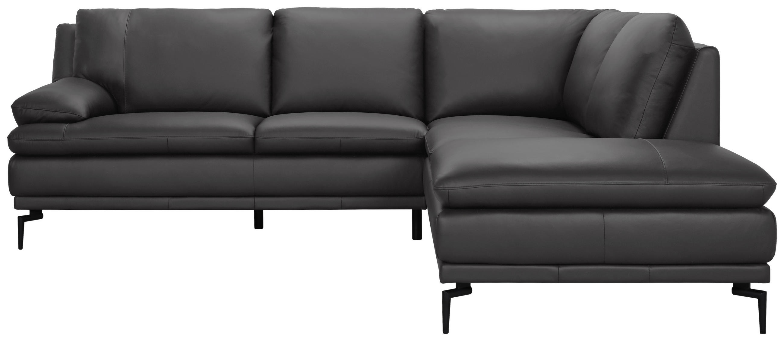ECKSOFA Grau Echtleder  - Grau, Design, Leder (248/221cm) - MID.YOU
