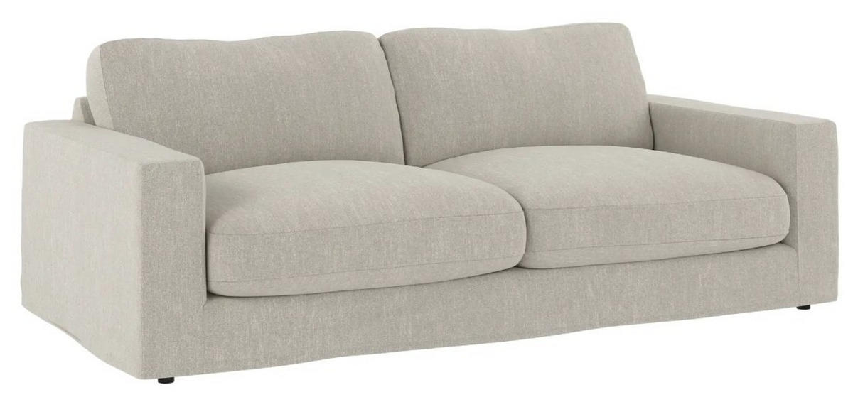 3-SITS SOFFA i sandfärgad  - sandfärgad/svart, Klassisk, metall/trä (216/80/114cm) - Rowico