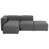 ECKSOFA LENA in Flachgewebe Anthrazit   - Anthrazit, Design, Kunststoff/Textil (250/73/160cm) - Max Winzer