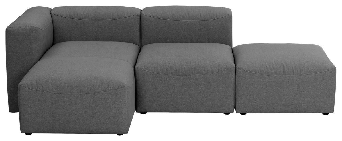 ECKSOFA LENA in Flachgewebe Anthrazit   - Anthrazit, Design, Kunststoff/Textil (250/73/160cm) - Max Winzer