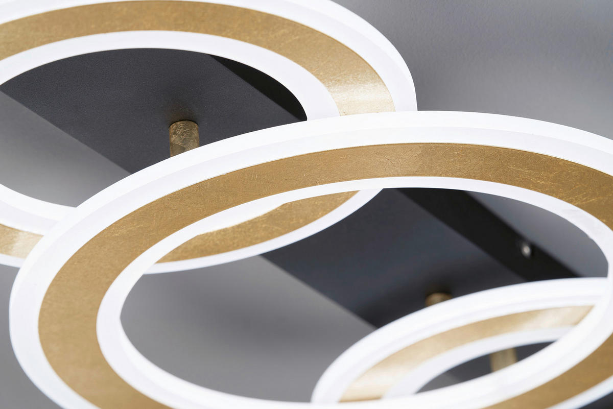 LED-DECKENLEUCHTE    76,5/36/5 cm  - Goldfarben, Design, Kunststoff/Metall (76,5/36/5cm) - Fischer & Honsel