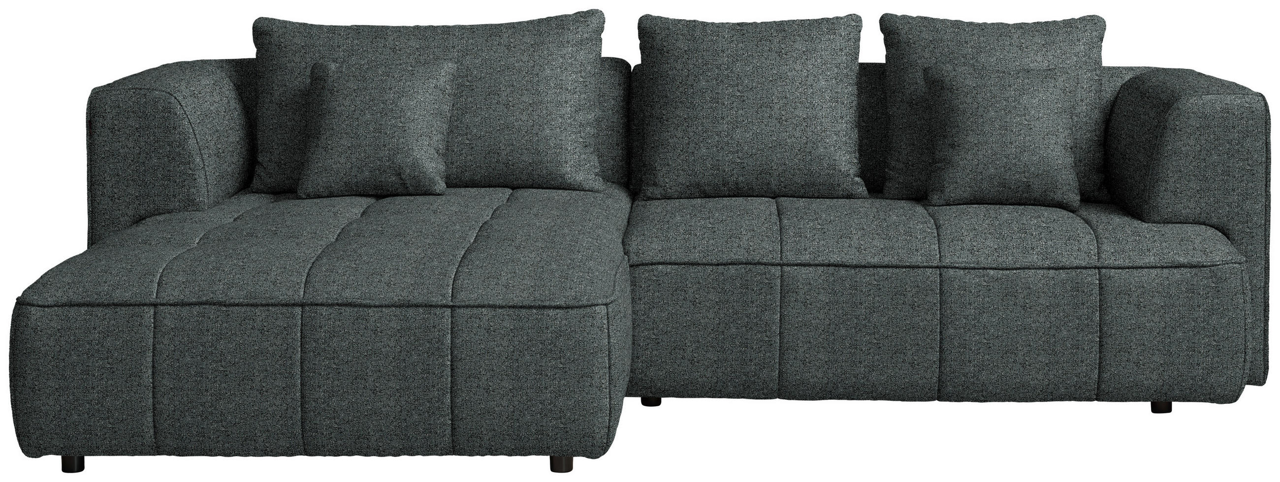 ECKSOFA  in Webstoff Dunkelgrau  188/288 cm  - Dunkelgrau/Schwarz, Design, Kunststoff/Textil (188/288cm) - Welnova