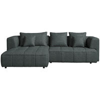 ECKSOFA  in Webstoff Dunkelgrau  188/288 cm  - Dunkelgrau/Schwarz, Design, Kunststoff/Textil (188/288cm) - Welnova