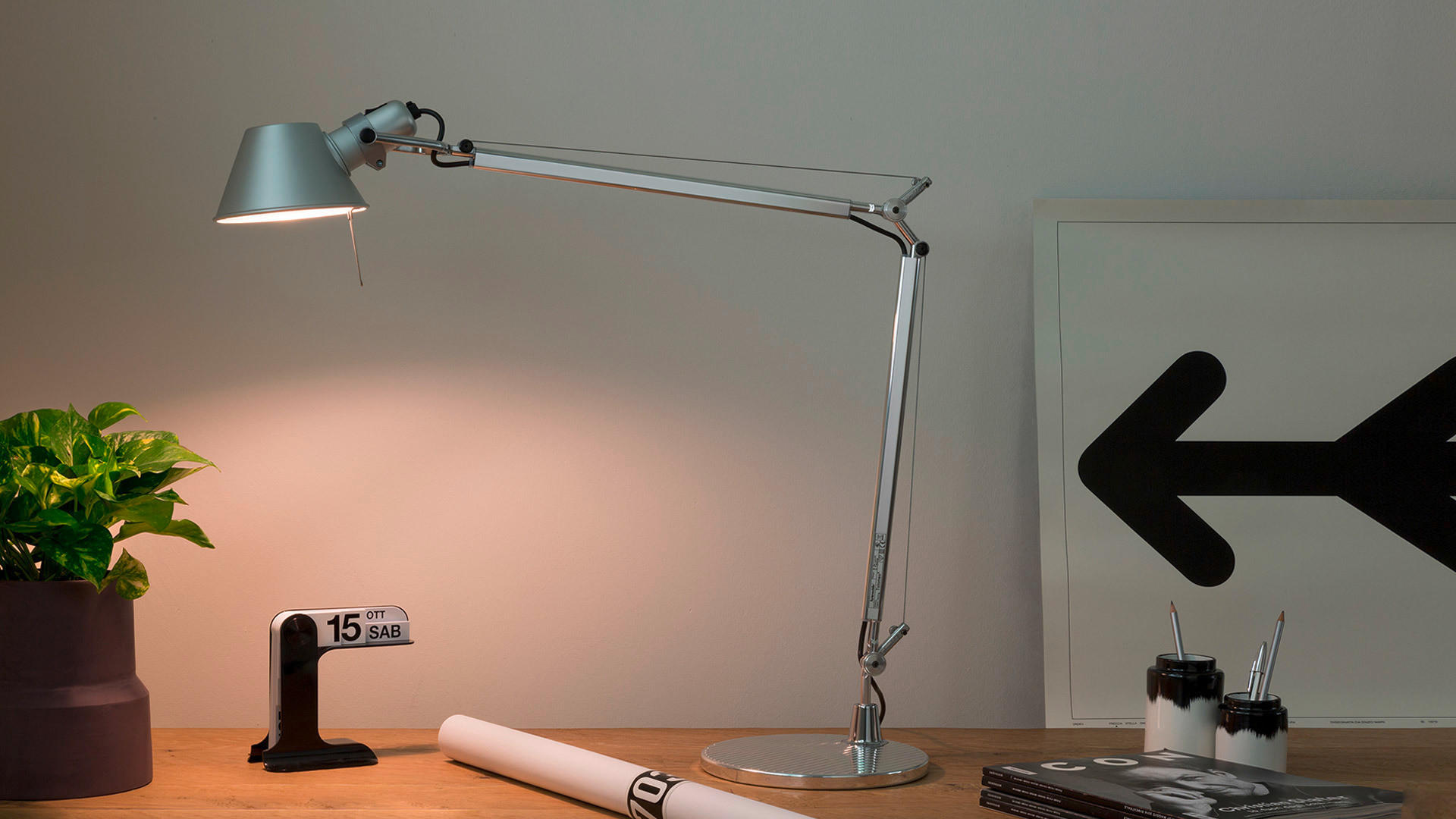 SCHREIBTISCHLEUCHTE Tolomeo 78/64,5 cm   - Alufarben, Design, Metall (78/64,5cm) - Artemide