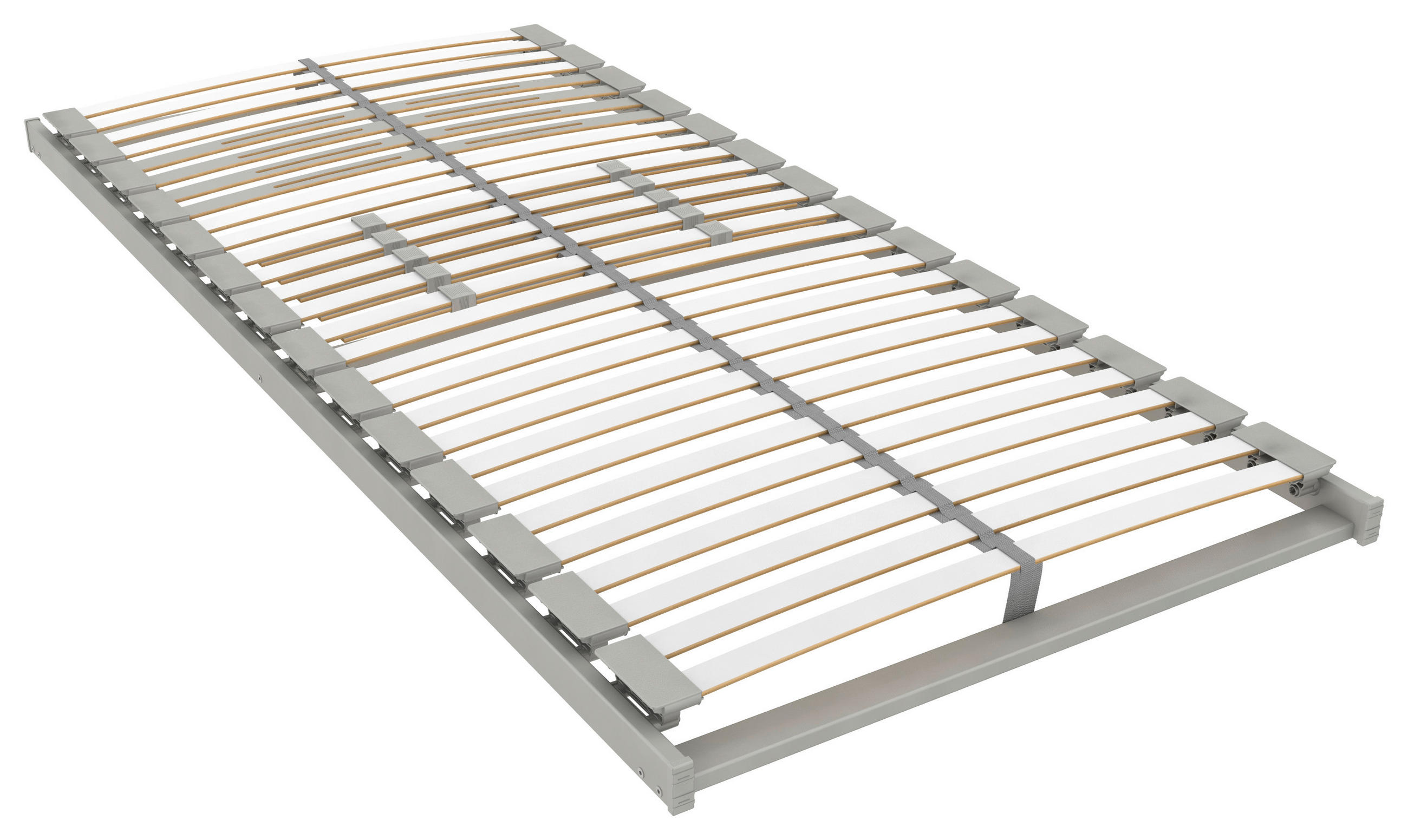 LATTENROST 100/200 cm Mittelzone verstellbar, Birke  - Hellgrau/Weiß, Basics, Holz (100/200cm) - Schlaraffia
