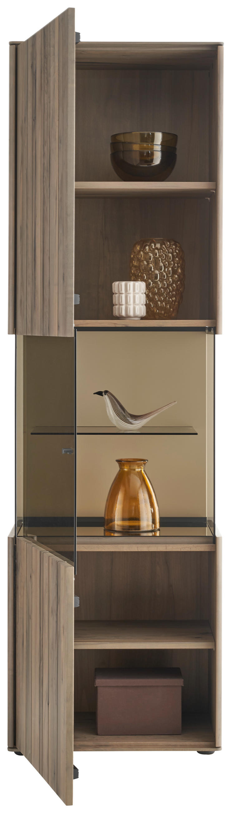 VITRIN tömör antik fa, bükk bükkszínű, homok  - bükkszínű/fekete, Design, Üveg/fa (62/206/43cm) - Johann Jakob