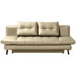 SCHLAFSOFA Liane Schlammfarben Echtleder  - Schlammfarben/Schwarz, Design, Leder/Metall (209/94/94cm) - Novel