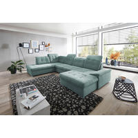 WOHNLANDSCHAFT in Mikrofaser Mintgrün  - Chromfarben/Mintgrün, Design, Kunststoff/Textil (212/330/169cm) - Livetastic