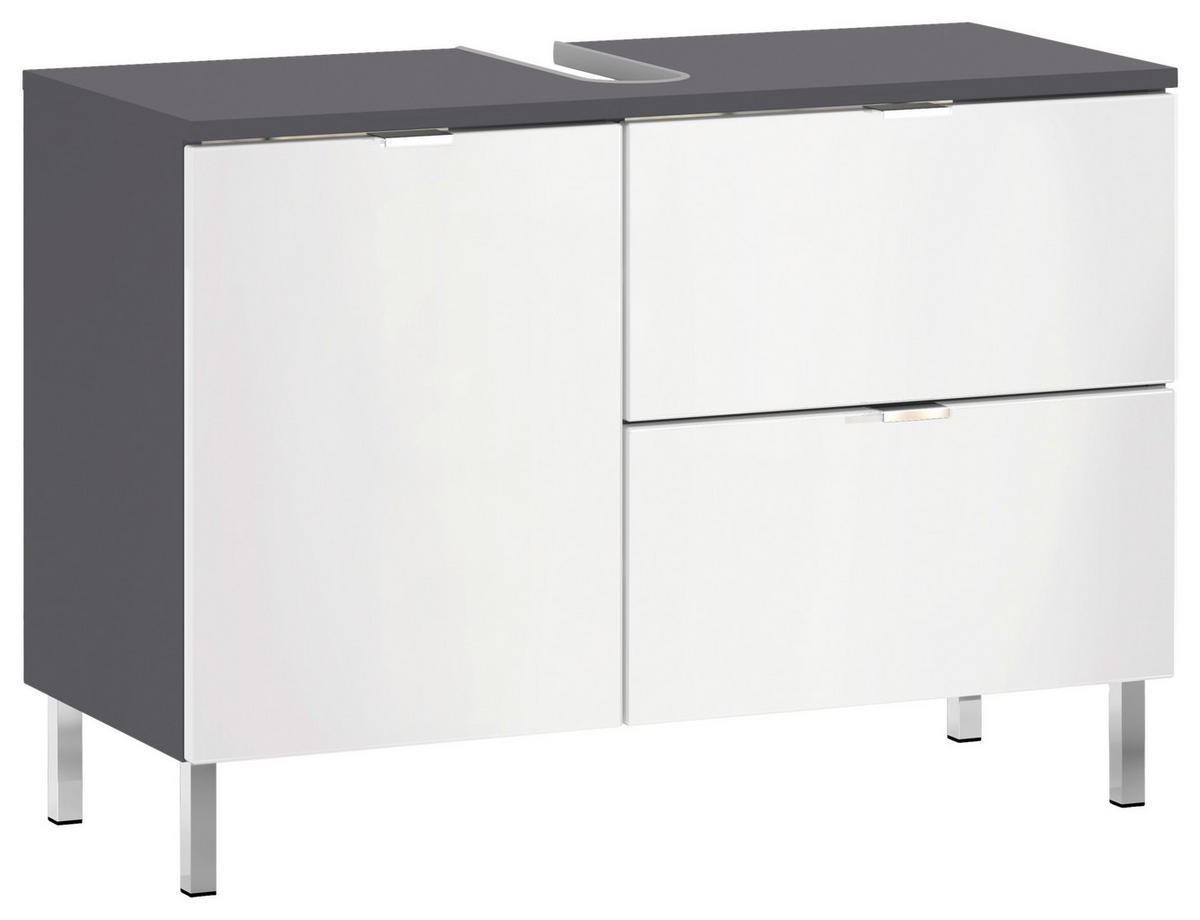 WASCHBECKENUNTERSCHRANK 80/56/34 cm  - Chromfarben/Graphitfarben, KONVENTIONELL, Holzwerkstoff/Metall (80/56/34cm) - Germania