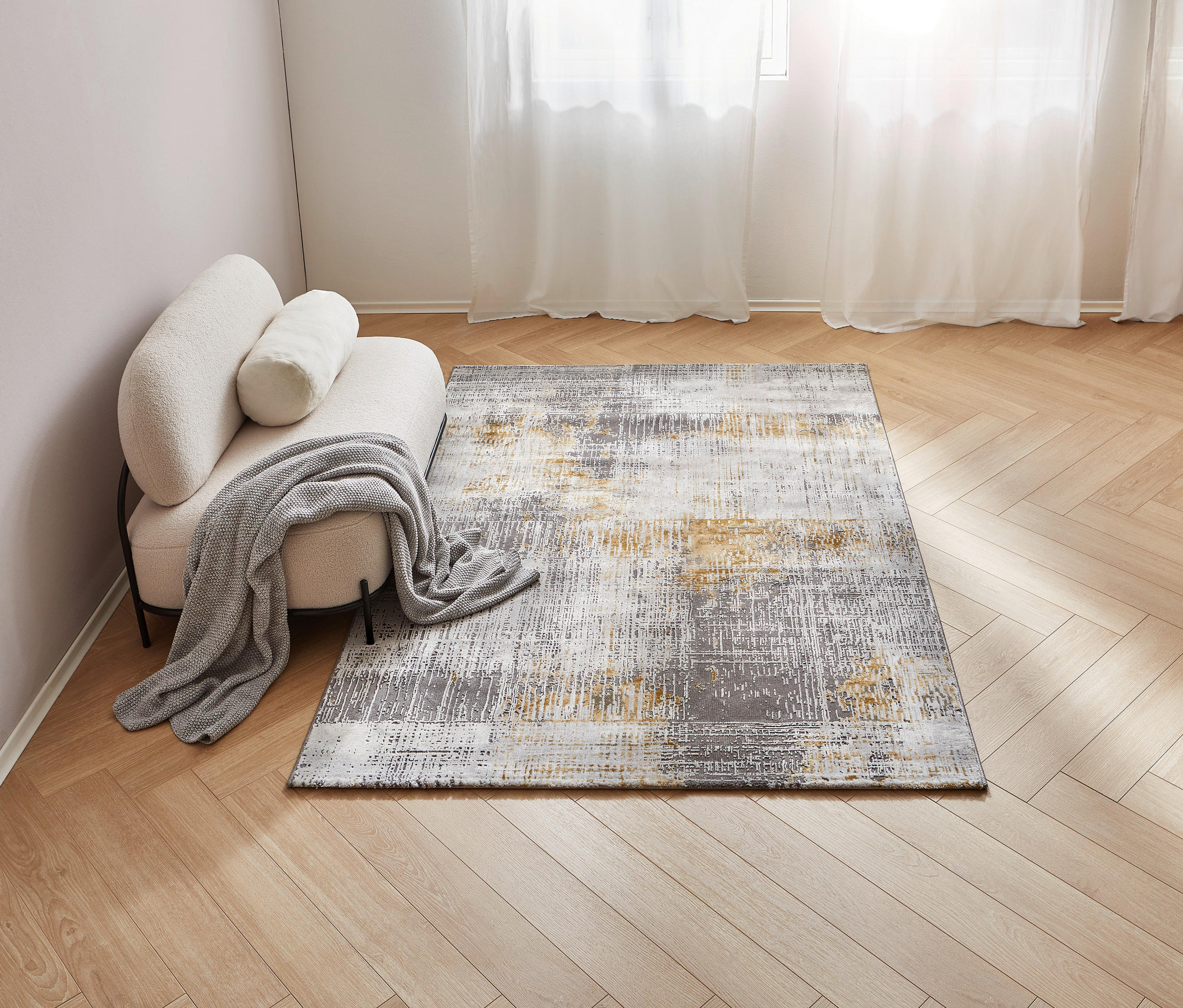 VINTAGE-TEPPICH 80/150 cm Gelb, Grau  - Gelb/Grau, Design, Textil (80/150cm) - Novel