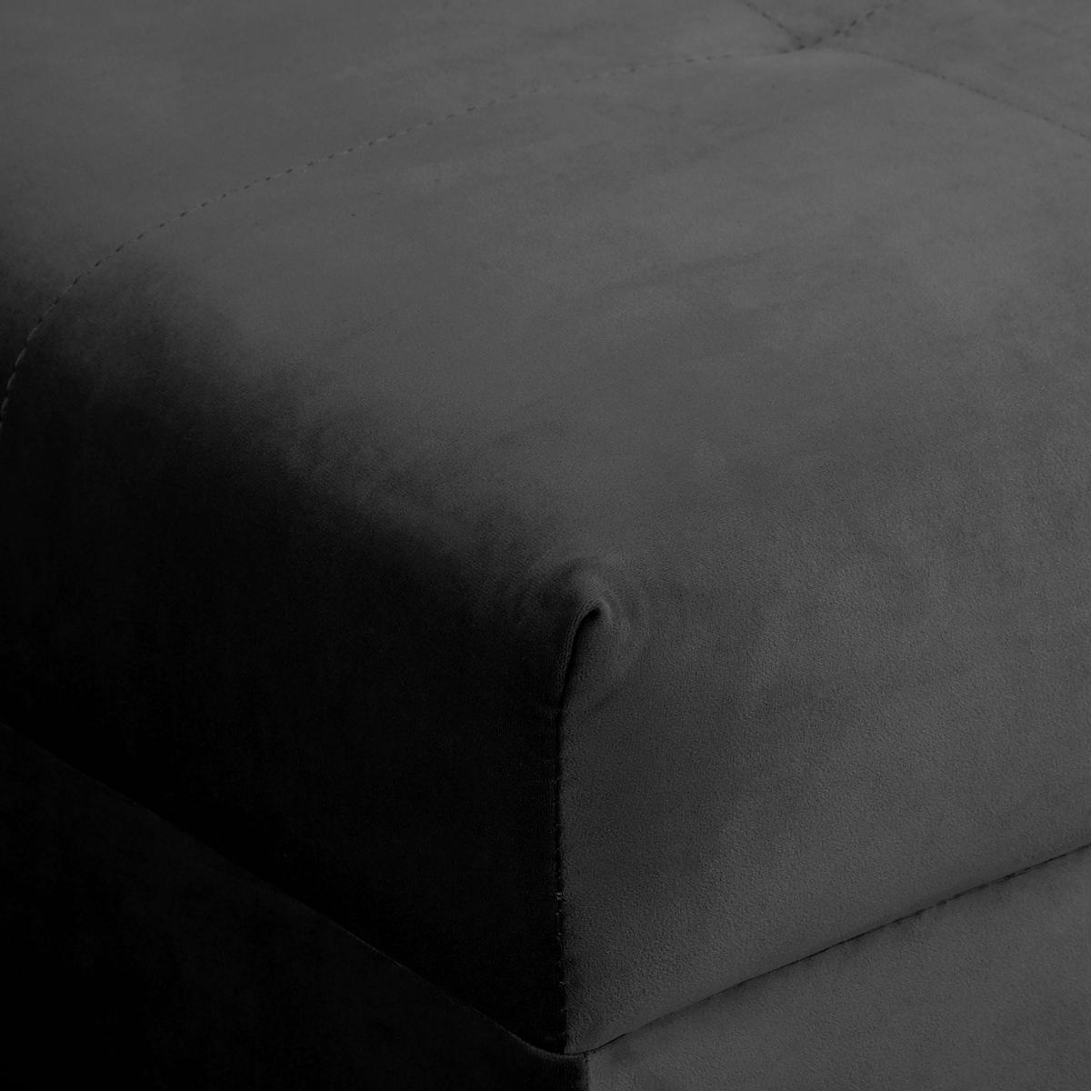 ECKSOFA Ariella Schwarz Samt Rückenkissen  - Schwarz/Naturfarben, Design, Holz/Textil (161/231cm) - Livetastic