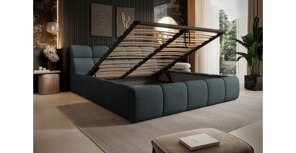 POLSTERBETT 160/200 cm,  in Petrol, Graublau,  - Graublau/Petrol, Design, Kunststoff/Textil (160/200cm) - Esposa