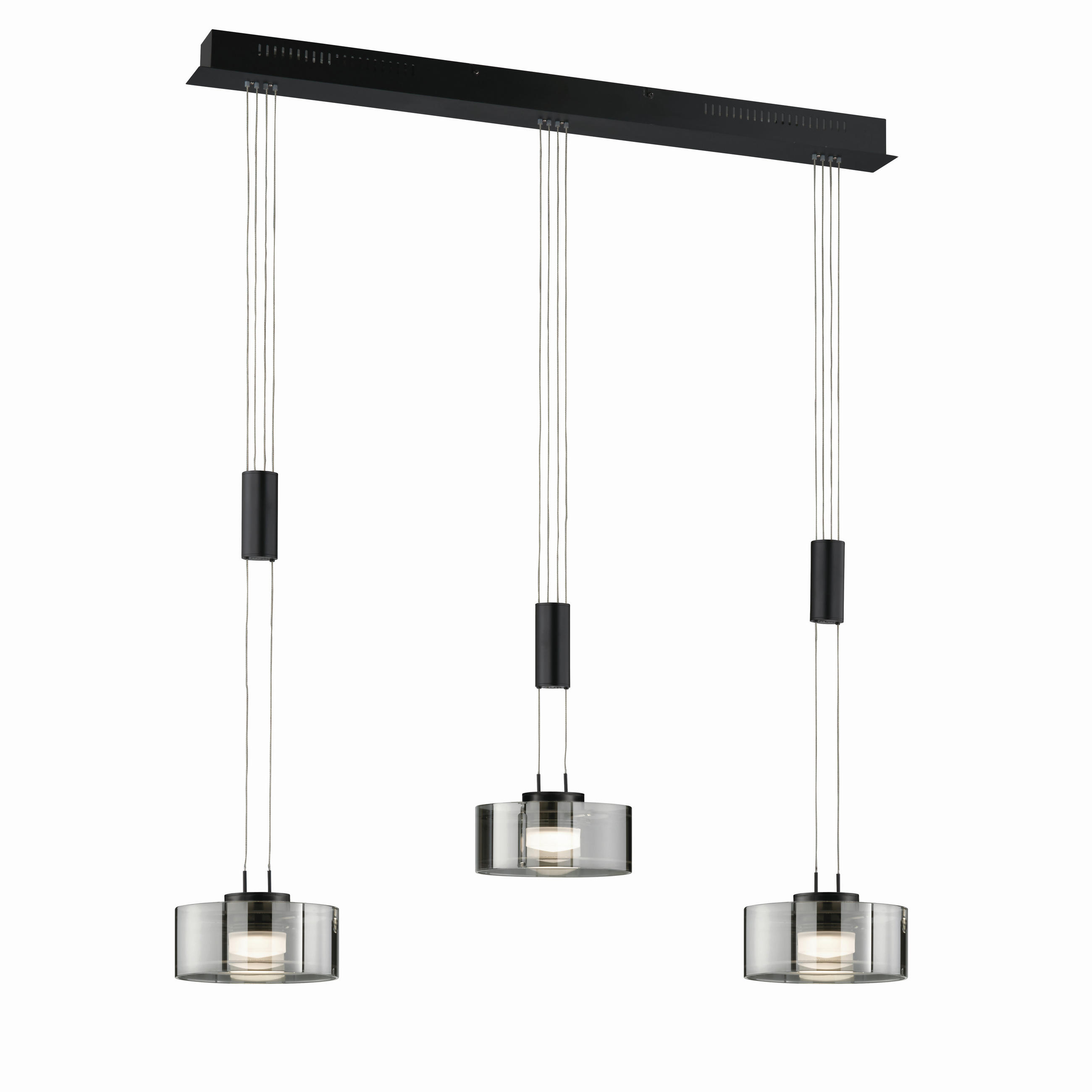 ZÁVESNÉ LED SVIETIDLO, 100/20/160 cm  - Design, kov/sklo (100/20/160cm) - Fischer & Honsel