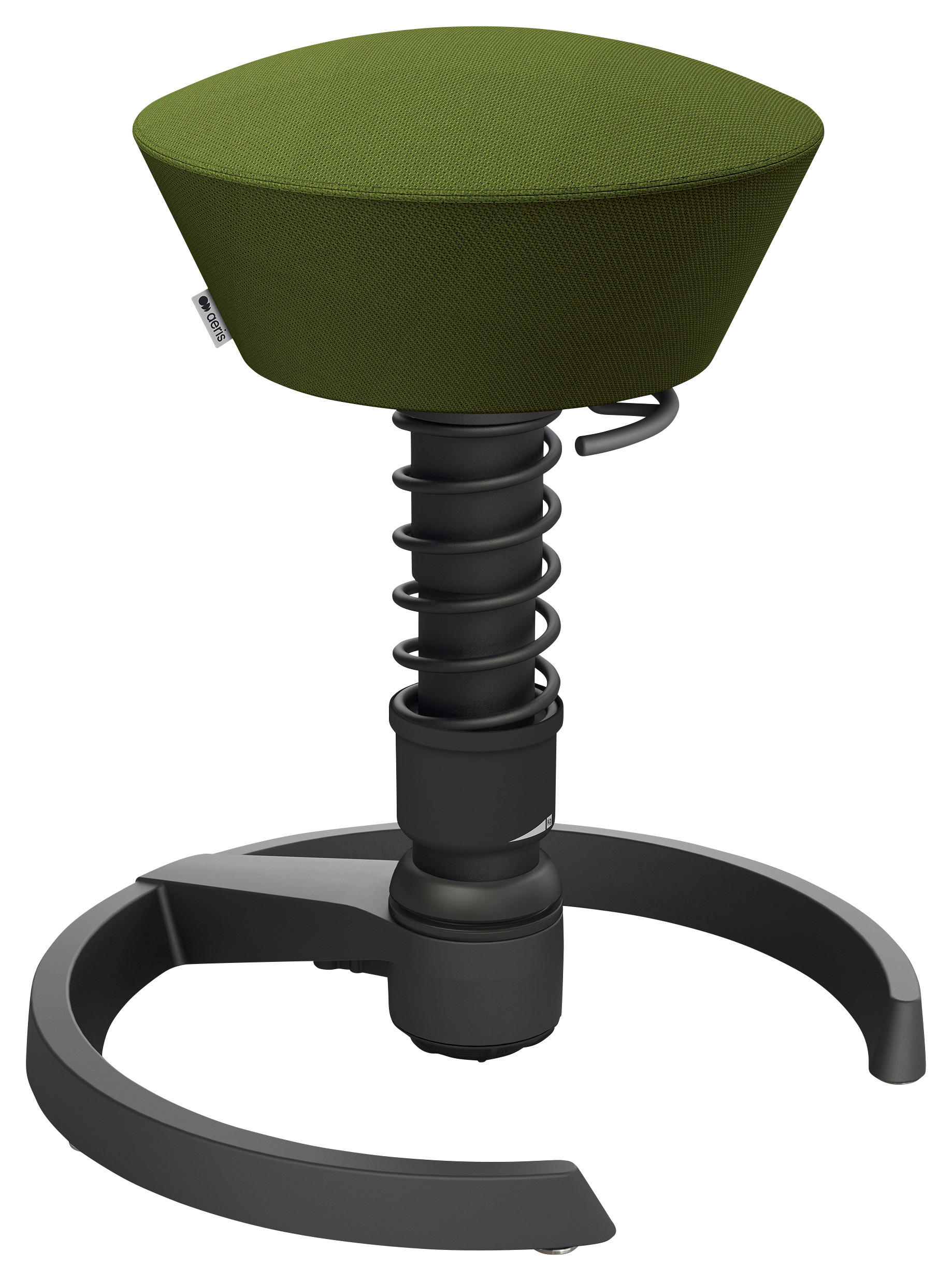 BÜROHOCKER Wollmischung Grün, Schwarz  - Schwarz/Grün, Basics, Textil/Metall (55/45,66/55cm) - Aeris