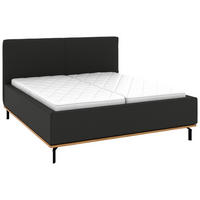 POLSTERBETT 160/200 cm,  in Anthrazit, Matratze, Lattenrost, Bettkasten, H2 + H3 = mittel + fest  - Anthrazit/Graphitfarben, Design, Holz/Textil (160/200cm) - Musterring